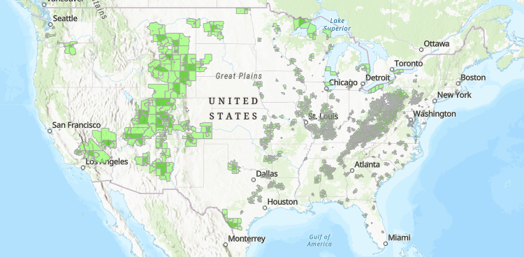 Snapshot of areas qualifying as energy community due to coal closure